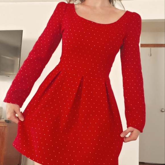 Vintage 60's Red Sweetheart Dress sz S - Picture 5 of 10